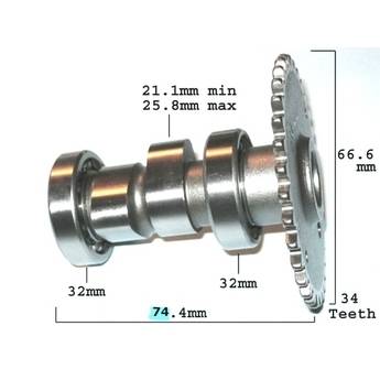 Распредвал ГРМ 4T (157QMJ) GY6-150,(152QMI) GY6-125